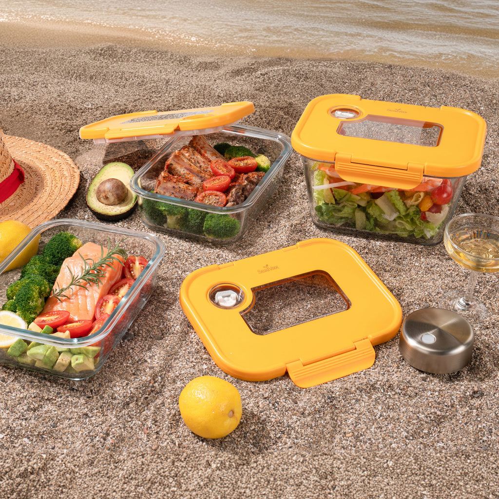 Season Containers SeasonSeal Containers set, (1L+2M) & Vacuum Device – SealVax