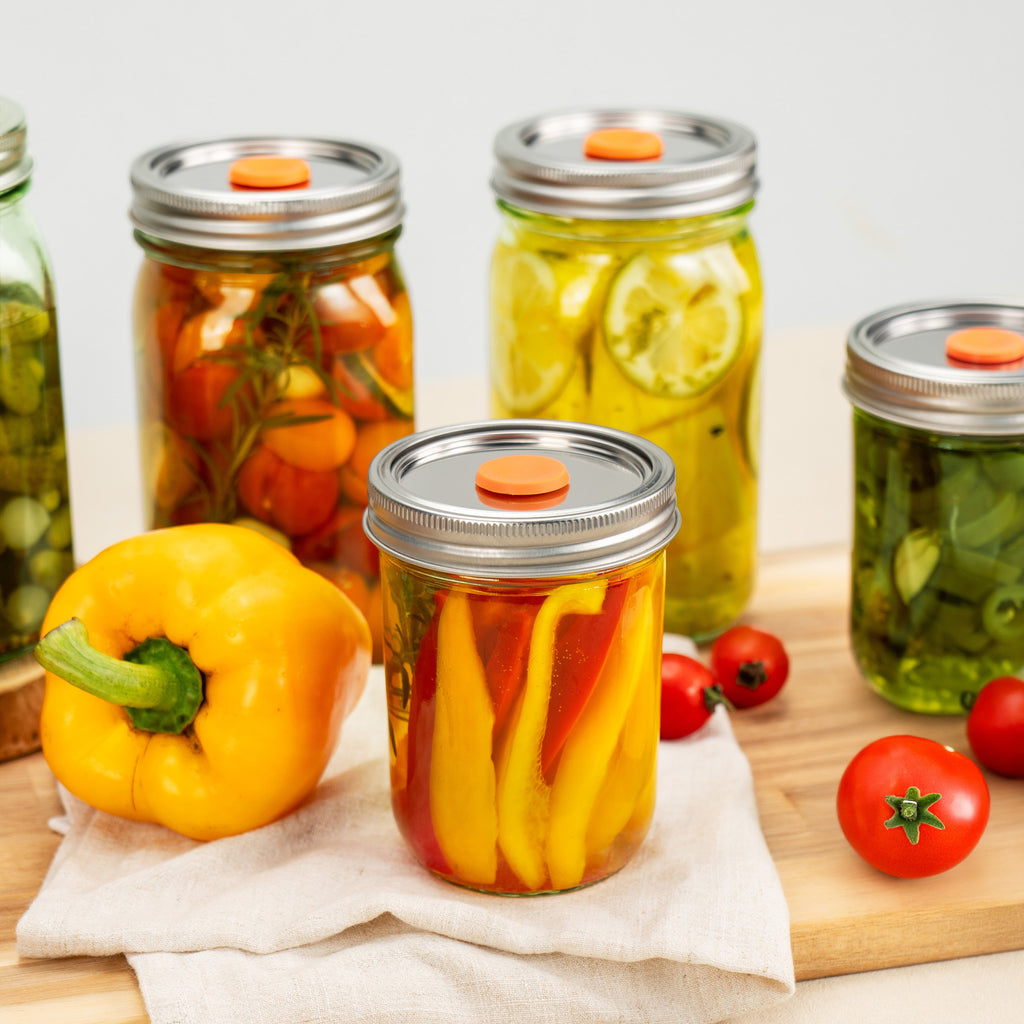 MasonSeal (Green) Wide Mouth Jars set , (32oz *3 + 16oz *3) & Lids