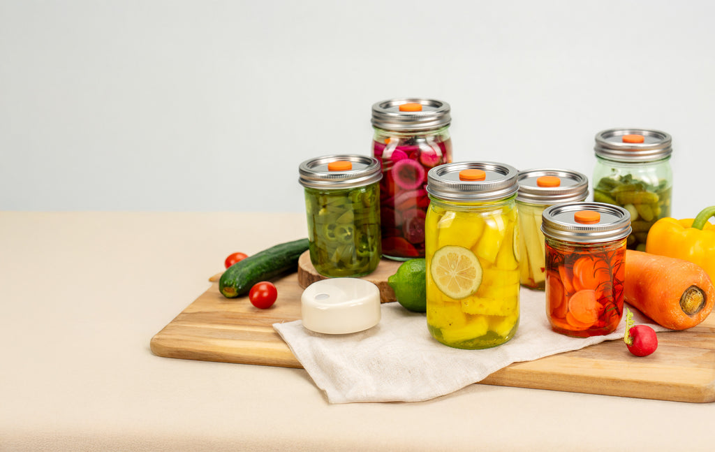 MasonSeal (Green) Wide Mouth Jars set , (32oz *3 + 16oz *3) & Vacuum Device & Lids