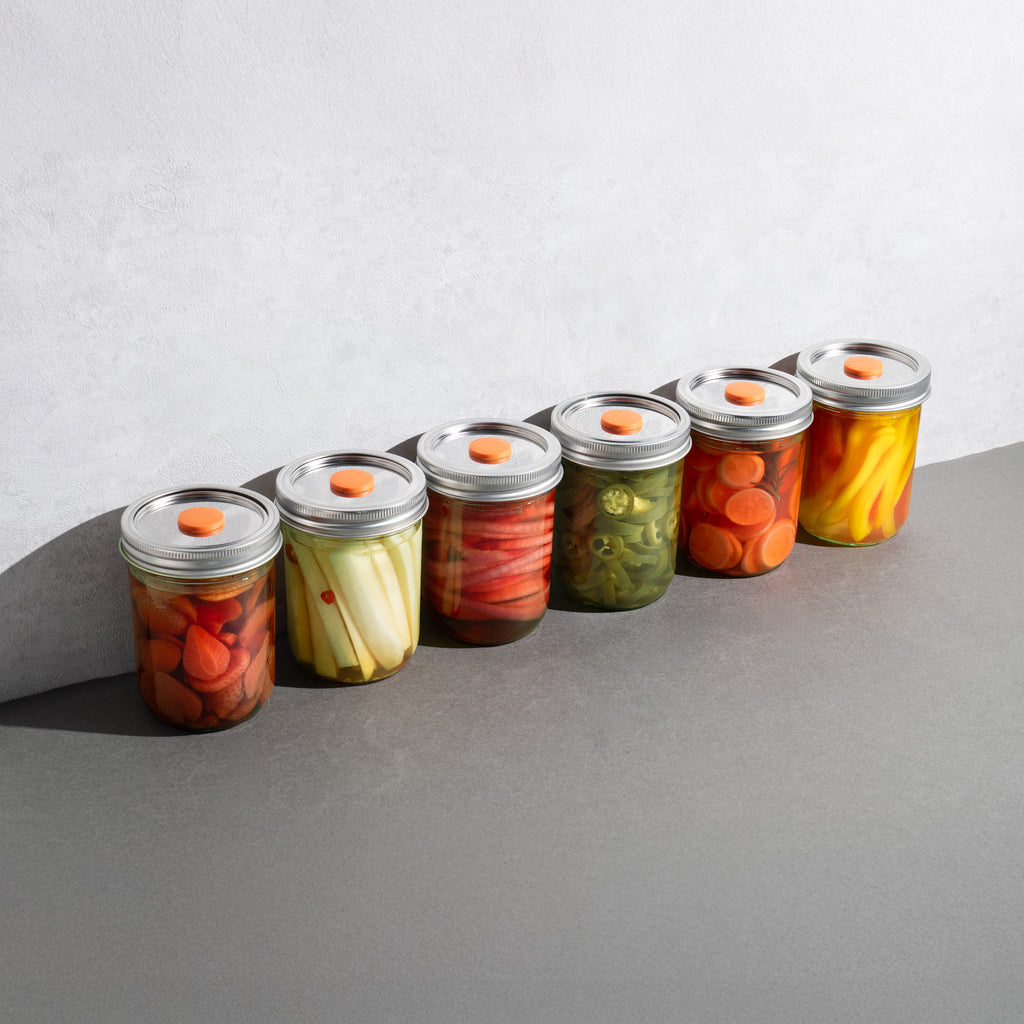 MasonSeal (Green) Wide Mouth Jars set , (16oz *6 ) & Lids