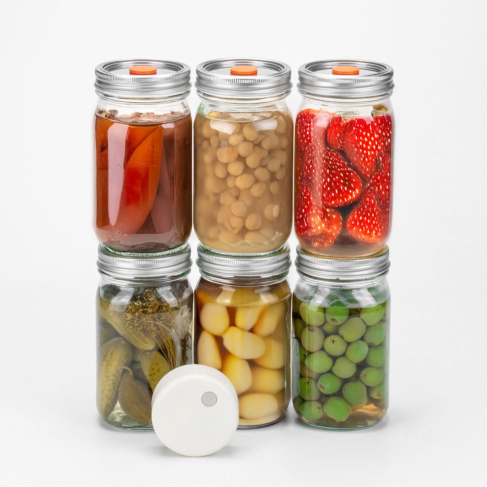 その他 jar MasonSeal Wide Mouth Jars set , (32oz *6) & Vacuum Device & Lids