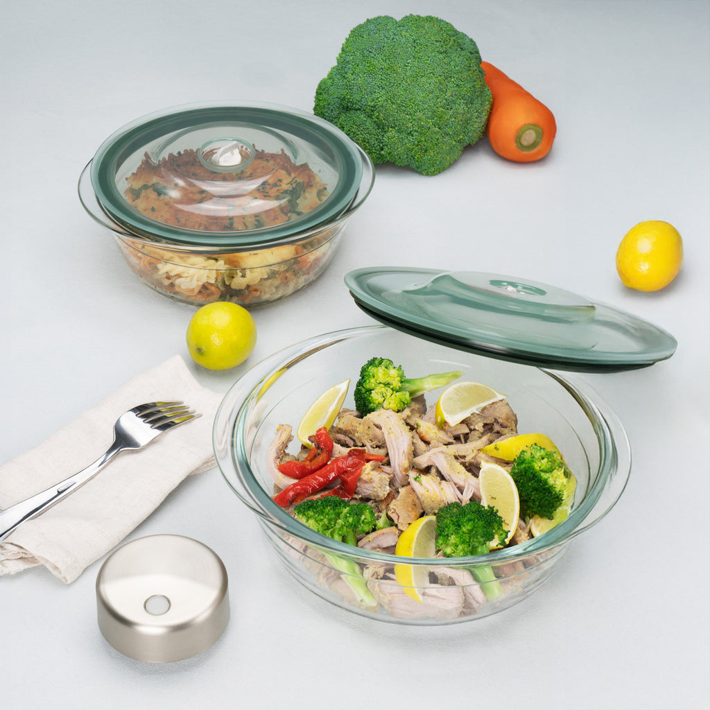 SeasonSeal Casserole set, (1L+1M) & Vacuum Device