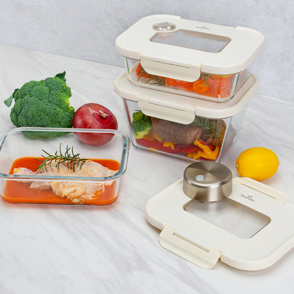 Season Containers SeasonSeal Containers set, (1L+2M) & Vacuum Device – SealVax