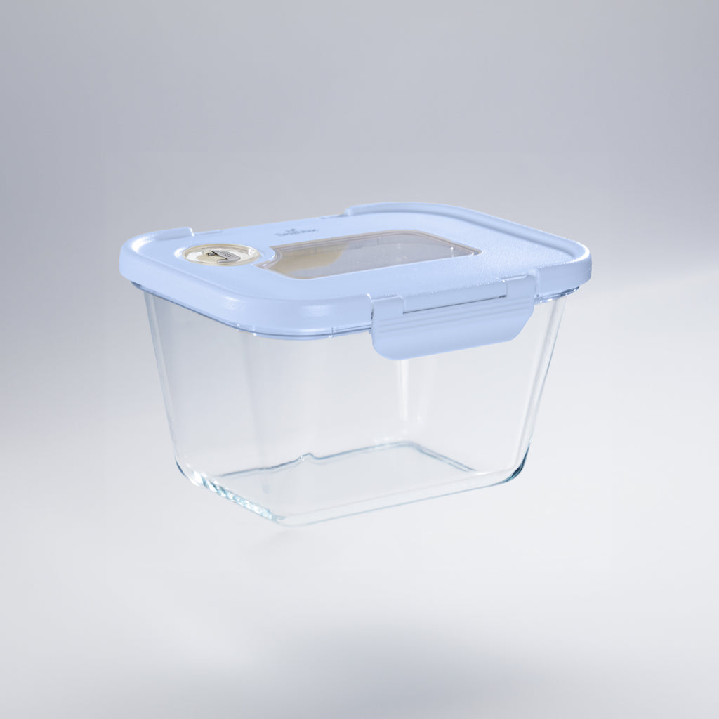 SEASON•SEAL Container(L)-Blue | marinate container | vacuum container | glass container | vacuum storage container | Food storage Container | Fresh container | crisper container | vacuum crisper | Airtight crisper container | glass crisper | Storage container | pickled container