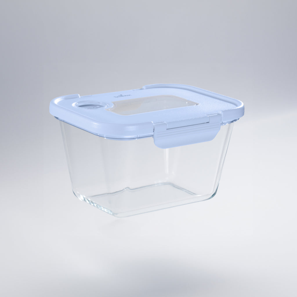 SEASON•SEAL Container-L-Blue | Fresh box | crisper box | Vacuum storage box | vacuum crisper | Airtight crisper box | Airtight fresh-keeping box | glass crisper | glass storage box | Storage Box | pickled box
