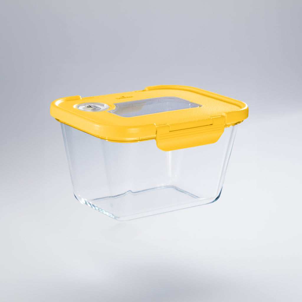 SEASON•SEAL Container(L)-Orange | marinate container | vacuum container | glass container | vacuum storage container | Food storage Container | Fresh container | crisper container | vacuum crisper | Airtight crisper container | glass crisper | Storage container | pickled container