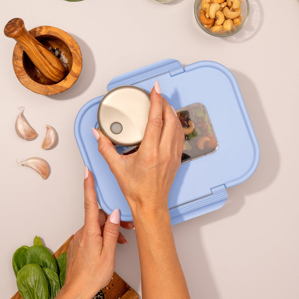 SEASON•SEAL Container-M-Blue | marinate container | vacuum container | glass container | vacuum storage container | Food storage Container