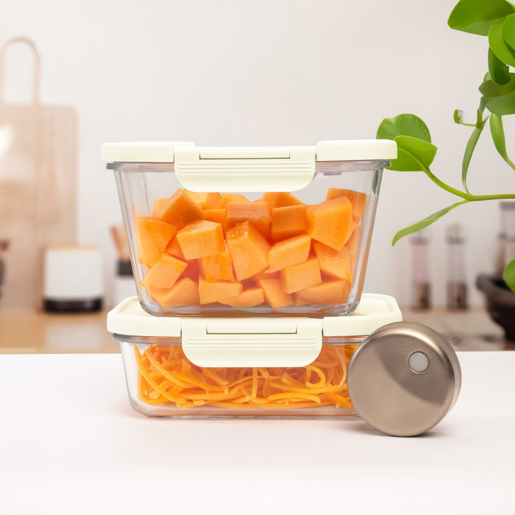 SEASON•SEAL Container-Cream | marinate container | vacuum container | glass container | vacuum storage container | Food storage Container