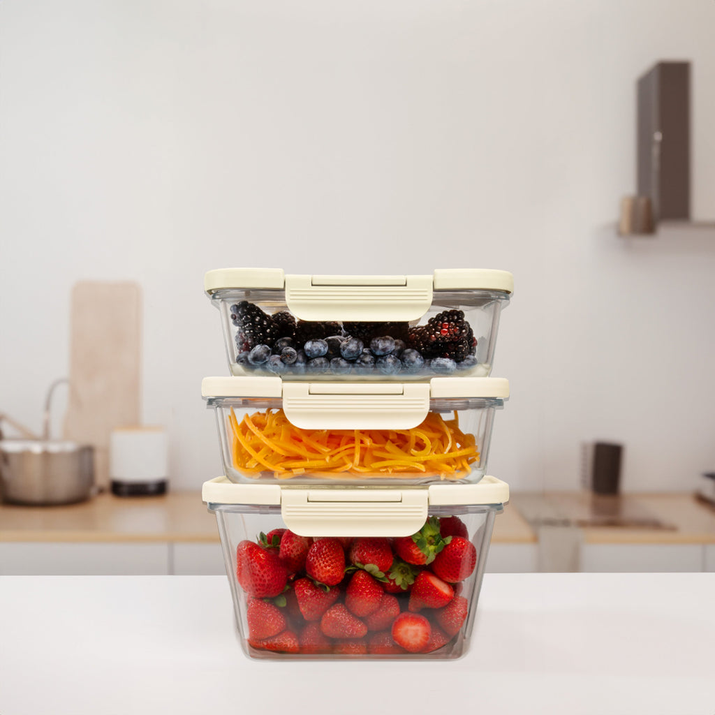 SEASON•SEAL Container-Cream | marinate container | vacuum container | glass container | vacuum storage container | Food storage Container