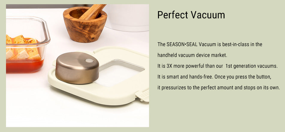 SEASON•SEAL Container-Cream | marinate container | vacuum container | glass container | vacuum storage container | Food storage Container
