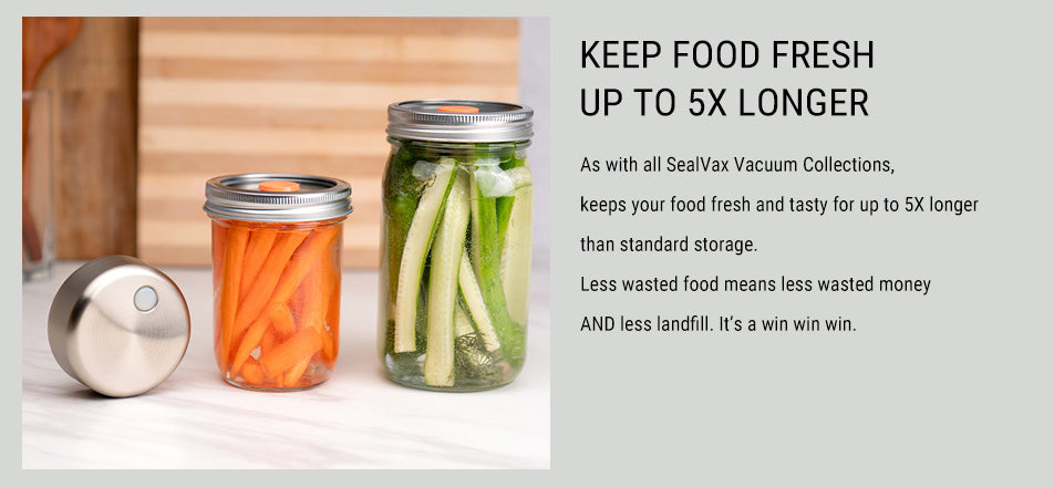 MasonSeal Jar | Mason Jar | 32oz | 16oz | Seal Mode Vacuum Device
